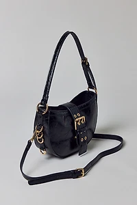 BDG Mira Belted Faux Leather Crescent Bag