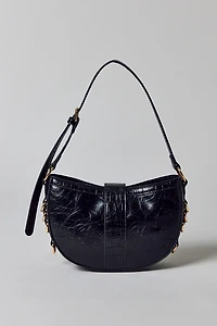 BDG Mira Belted Faux Leather Crescent Bag