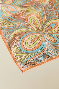 Floral Swirl Satin Scarf