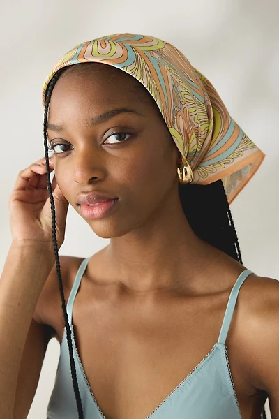 Floral Swirl Satin Scarf