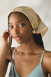 Floral Swirl Satin Scarf