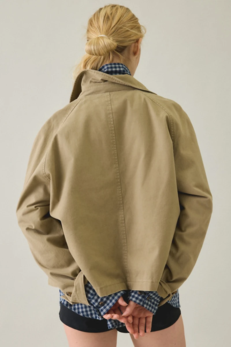 BDG Scout Cotton Double Breasted Cropped Trench Coat