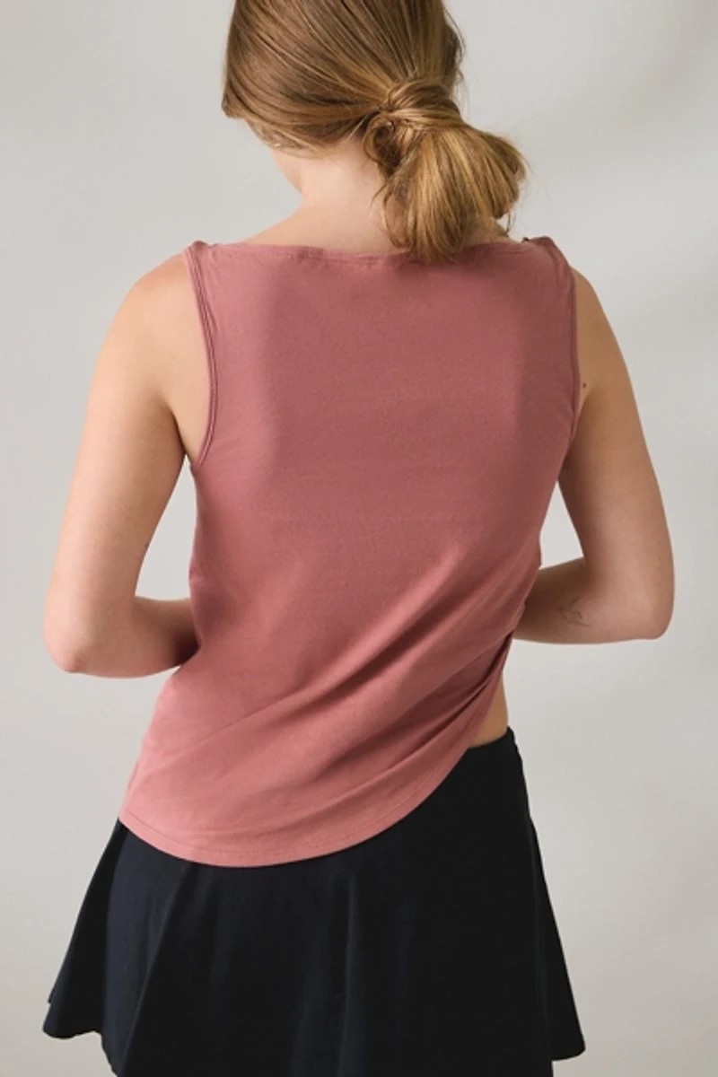 Out From Under Stormy Asymmetric Twisted Boatneck Tank Top