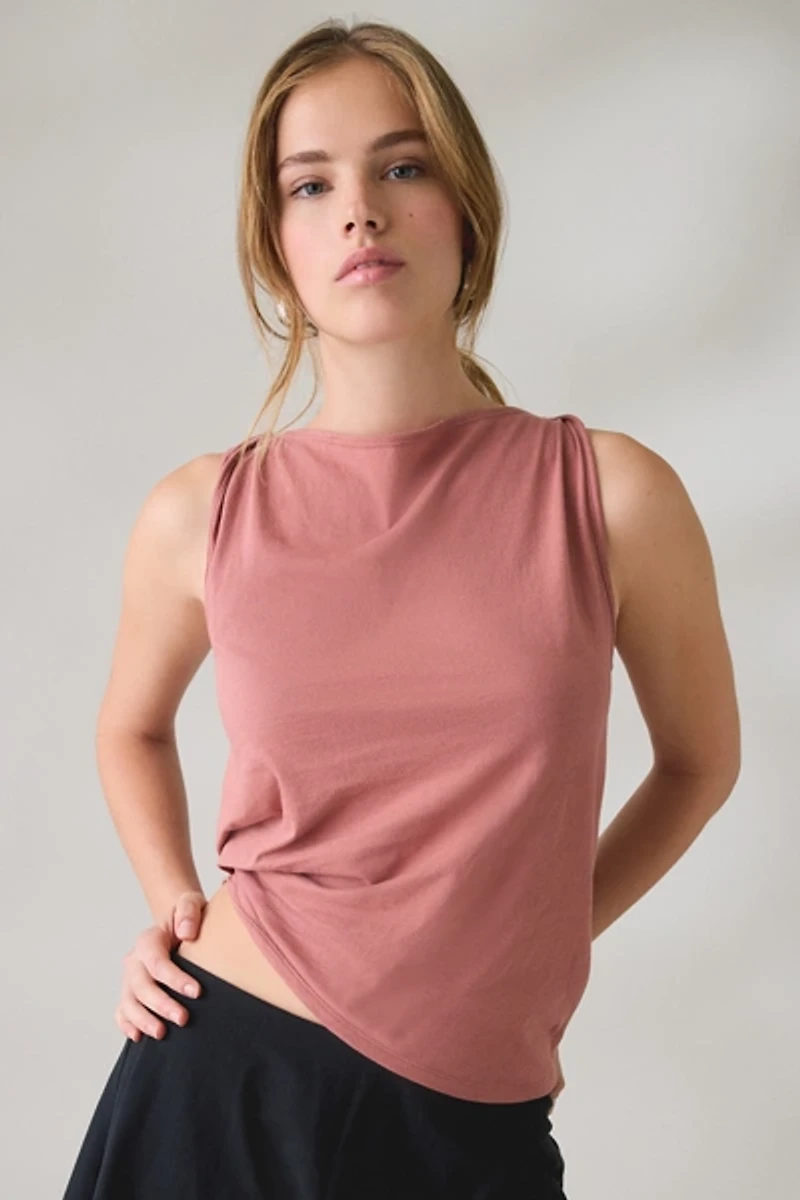 Out From Under Stormy Asymmetric Twisted Boatneck Tank Top