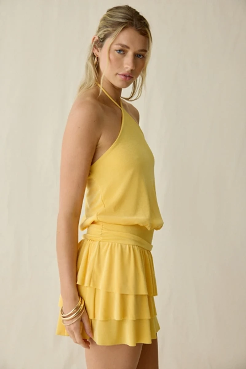 UO South Beach Siren Slinky Rara Halter Neck Mini Dress