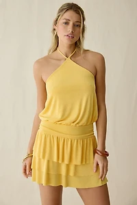 UO South Beach Siren Slinky Rara Halter Neck Mini Dress