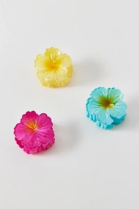 Mini Hibiscus Flower Claw Clip Set