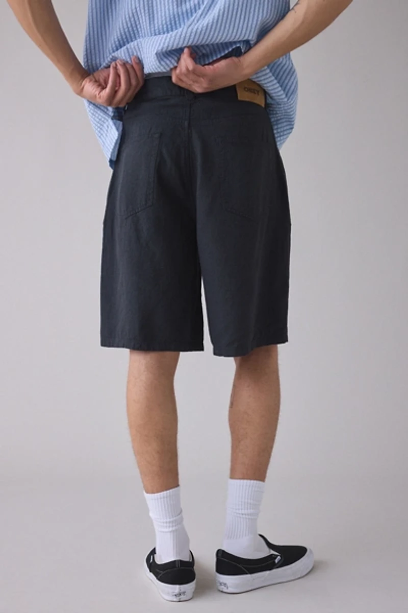OBEY Devin Baggy Linen Shorts