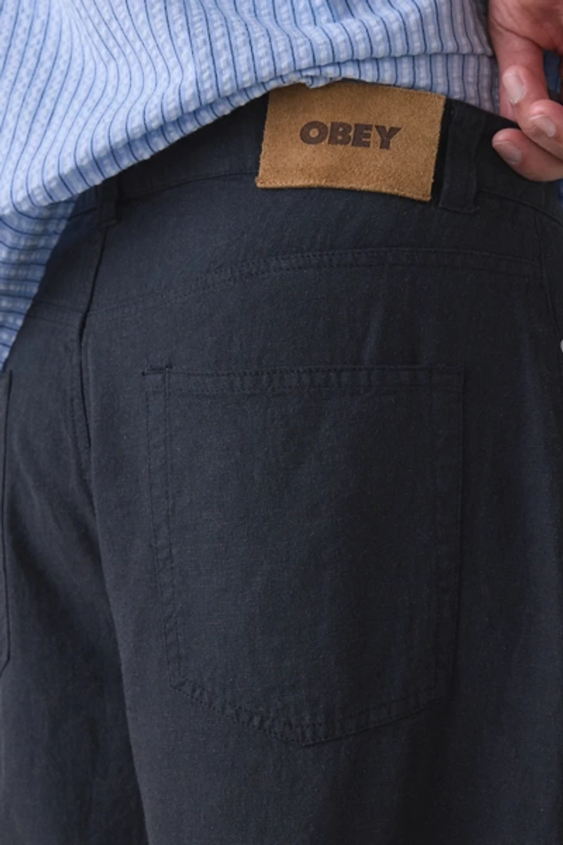 OBEY Devin Baggy Linen Shorts