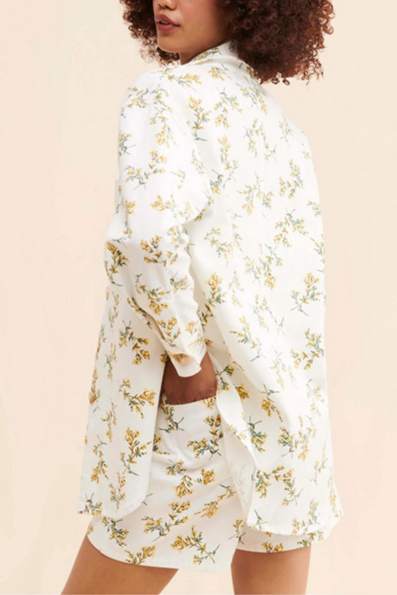 English Factory Floral Printed Shirt Jacket