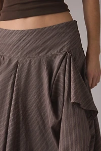 UO Olga Bustled Godet Midi Skirt