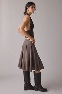UO Olga Bustled Godet Midi Skirt