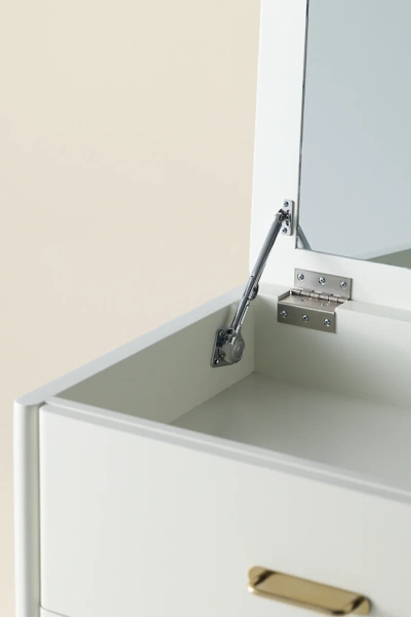 Doe Tall 4-Drawer Flip-Top Mirror Dresser