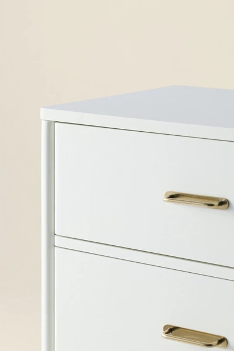 Doe Tall 4-Drawer Flip-Top Mirror Dresser