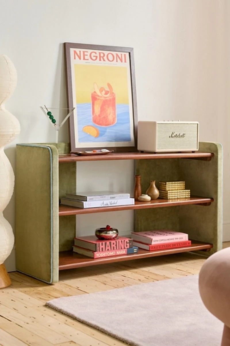Jane Velvet Upholstered Media Storage Console