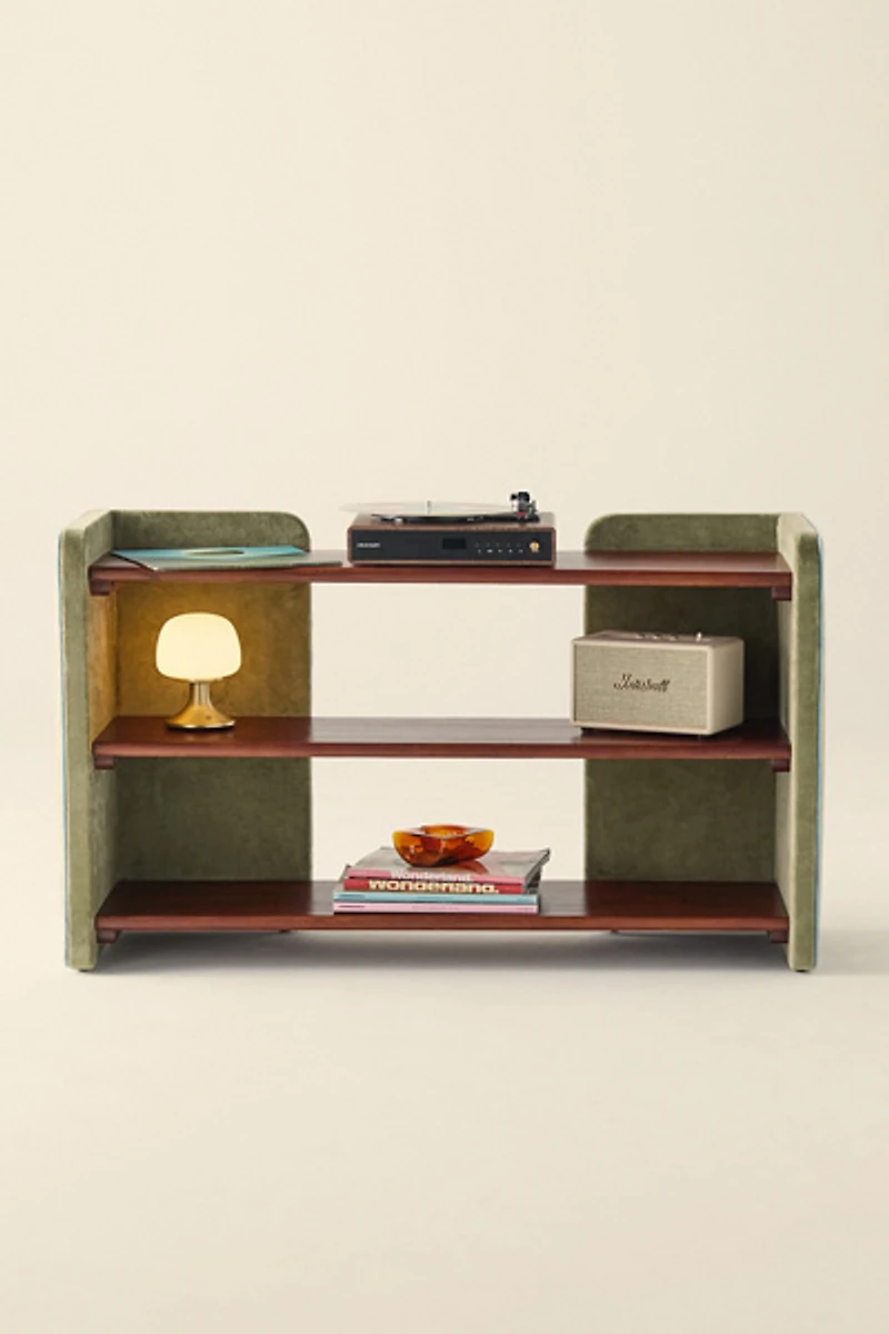 Jane Velvet Upholstered Media Storage Console