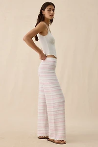 LoveShackFancy Clarabeth Stripe Cotton Crochet Pants