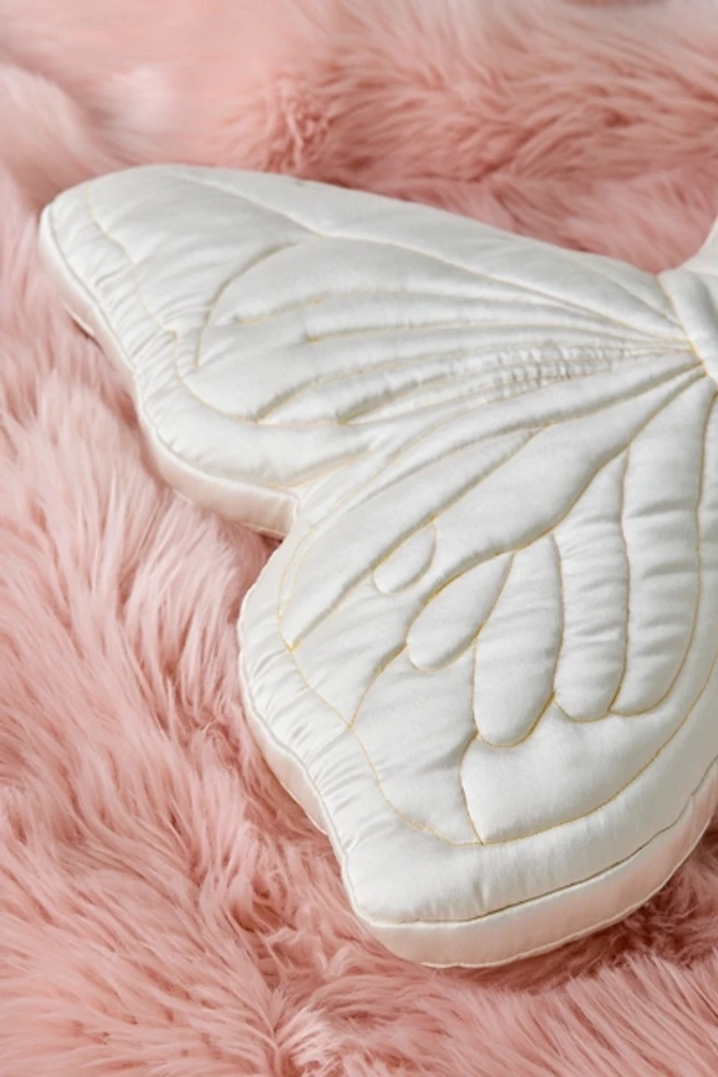 Mari Floppy Butterfly Shaped Satin Throw Pillow