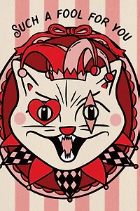 Boss Dotty Cat Jester Love Card