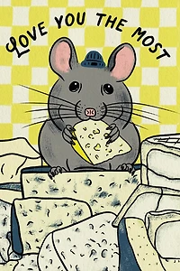 Boss Dotty Cheese Mouse Love Card