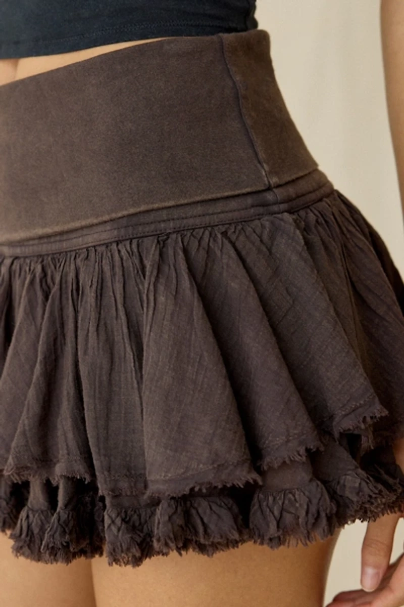 Kimchi Blue Robin Foldover Tiered Ruffle Mini Skort