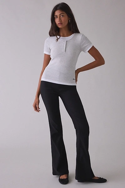 GUESS JEANS Layered Rib Knit Henley Tee