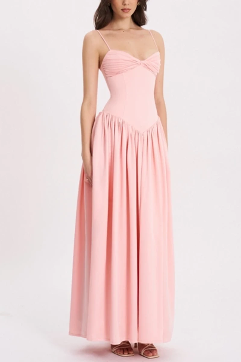 Miss Circle Najwa Ruched Breast Drop Waist Maxi Dress