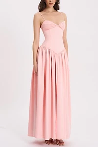 Miss Circle Najwa Ruched Breast Drop Waist Maxi Dress