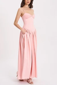 Miss Circle Najwa Ruched Breast Drop Waist Maxi Dress