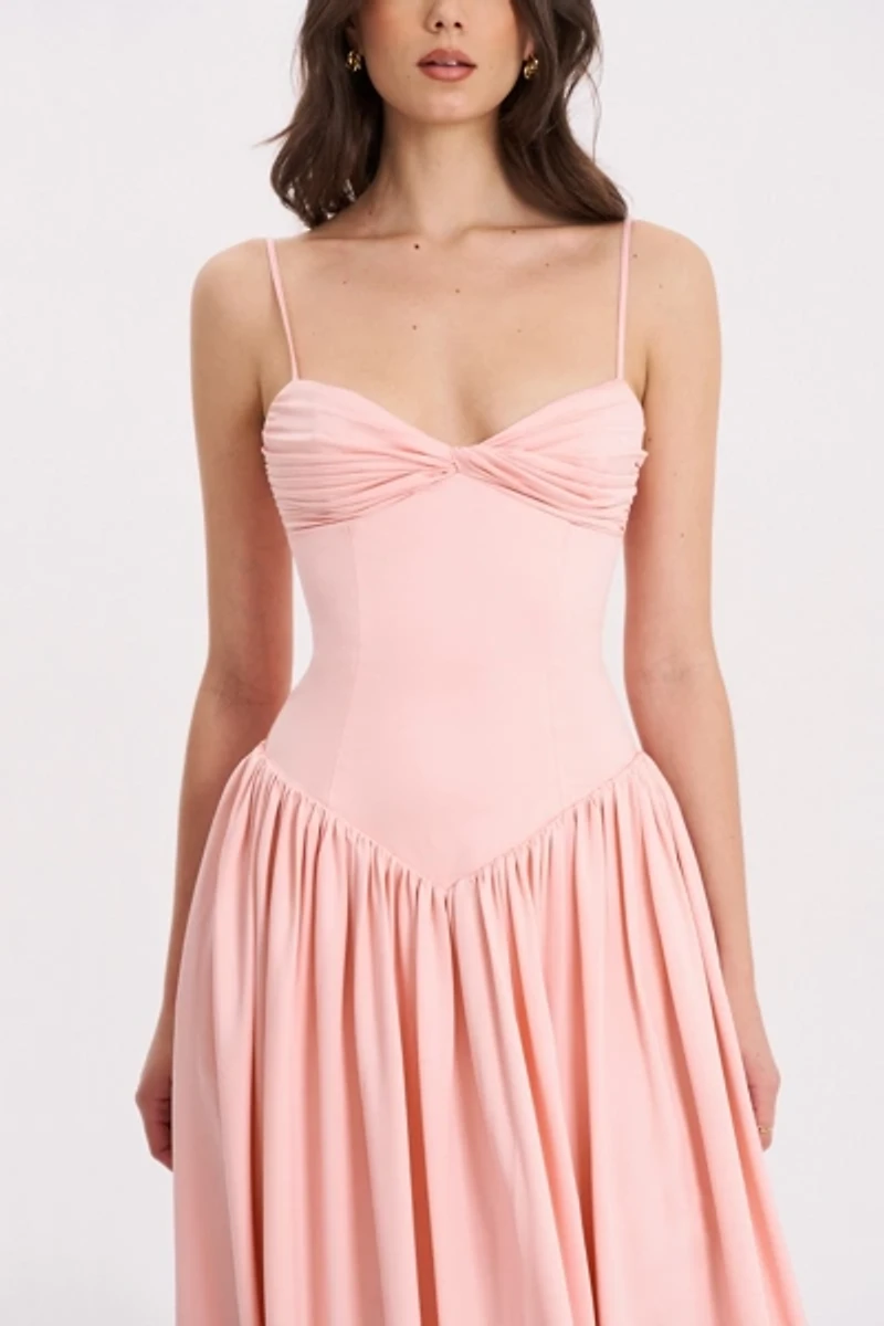 Miss Circle Najwa Ruched Breast Drop Waist Maxi Dress