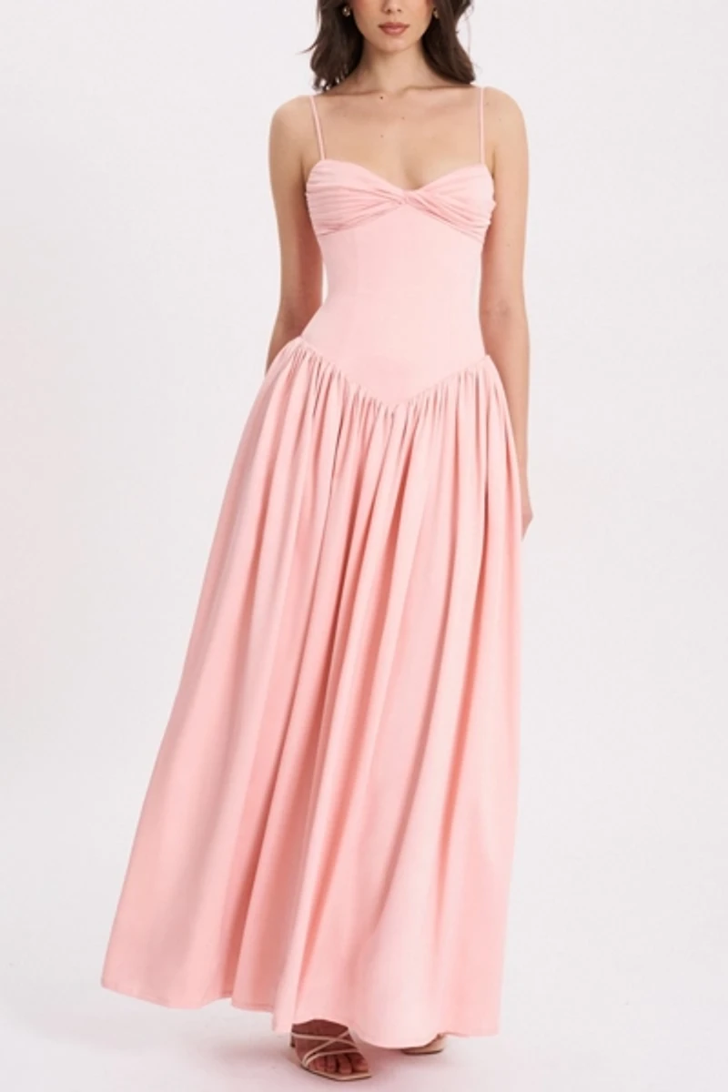 Miss Circle Najwa Ruched Breast Drop Waist Maxi Dress