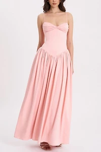 Miss Circle Najwa Ruched Breast Drop Waist Maxi Dress