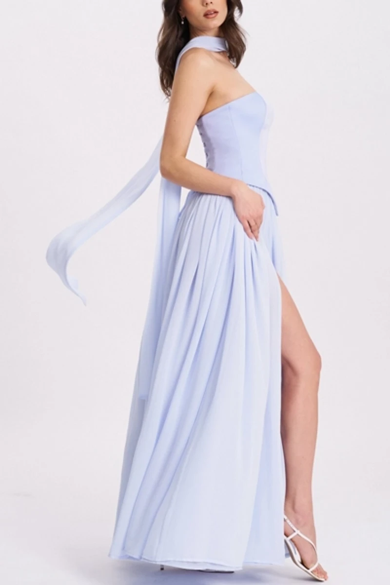 Miss Circle Qianna Corset High Slit Chiffon Dress