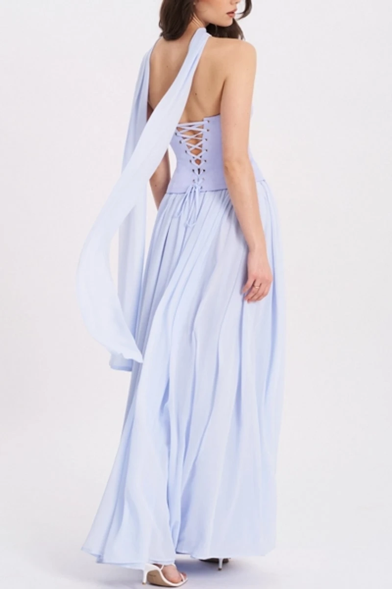 Miss Circle Qianna Corset High Slit Chiffon Dress