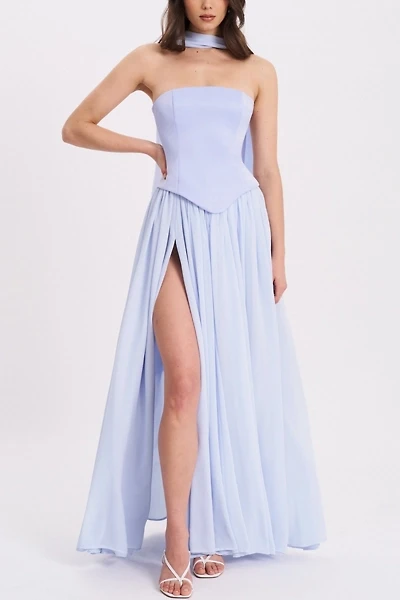 Miss Circle Qianna Corset High Slit Chiffon Dress