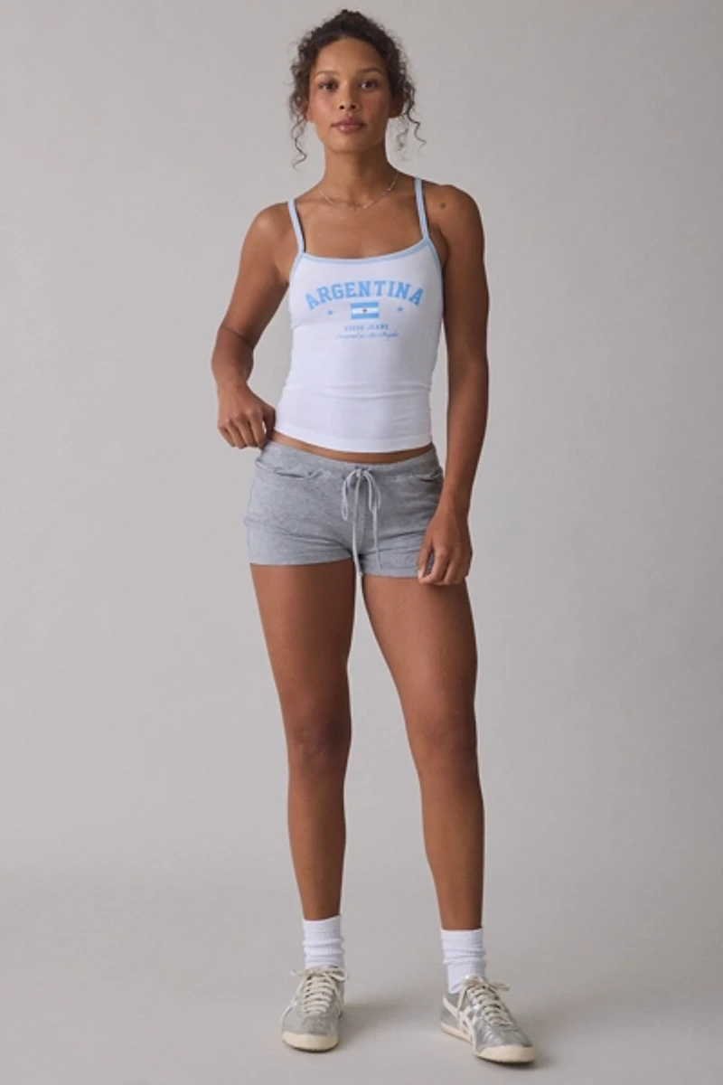 GUESS JEANS Flag Graphic Crop Tank Top