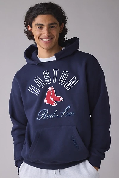 Pro Standard UO Exclusive MLB Team Logo Notched Collar Hoodie Sweatshirt