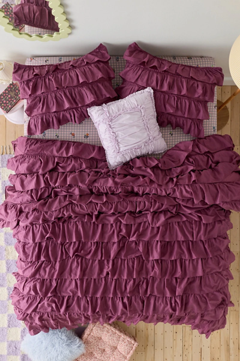 Waterfall Ruffle Cotton Voile Duvet Cover