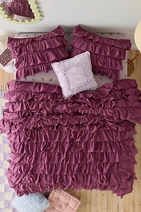 Waterfall Ruffle Cotton Voile Duvet Cover