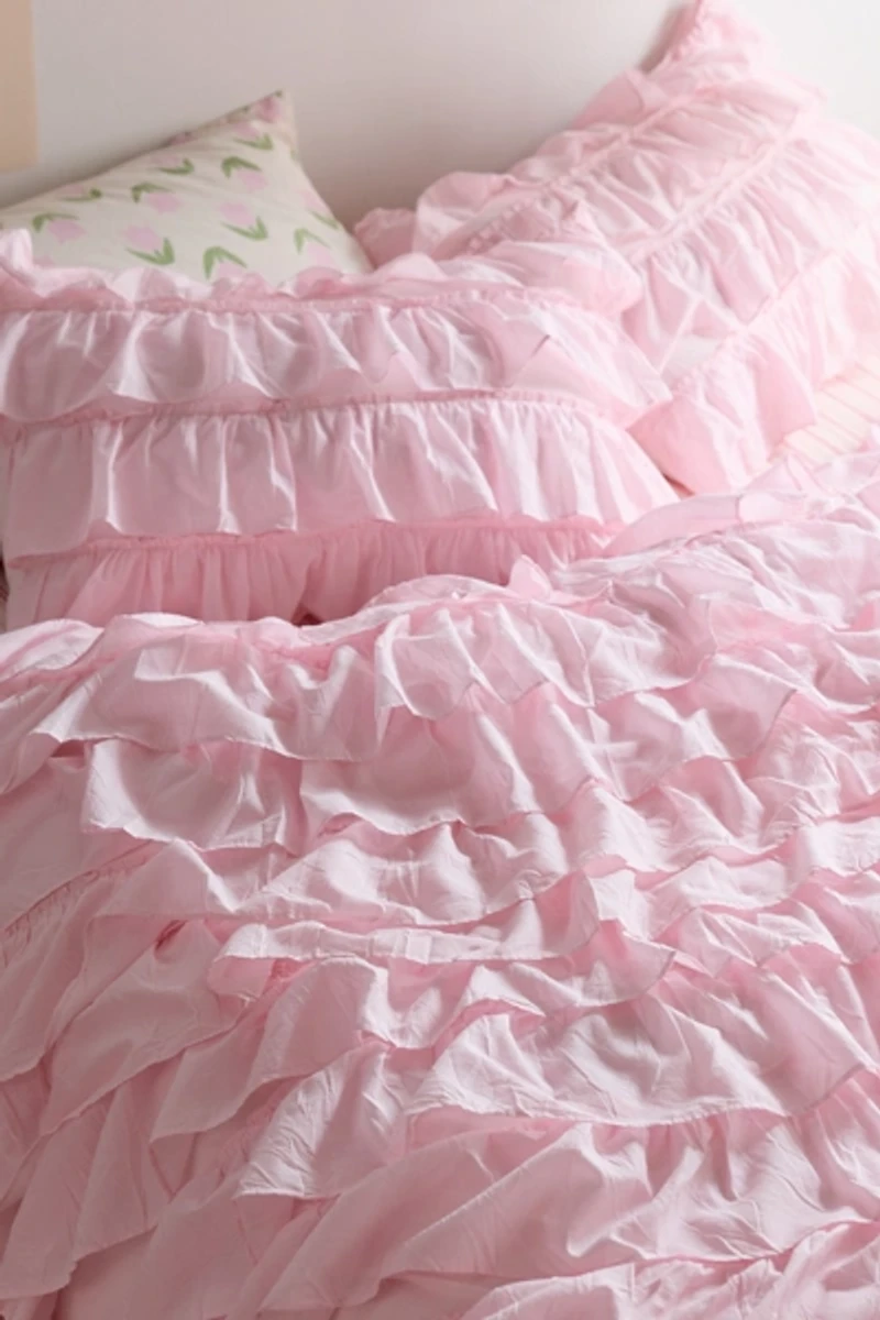 Waterfall Ruffle Cotton Voile Duvet Cover