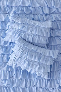 Waterfall Ruffle Cotton Voile Sham Set