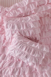 Waterfall Ruffle Cotton Voile Sham Set