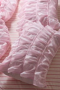 Waterfall Ruffle Cotton Voile Sham Set