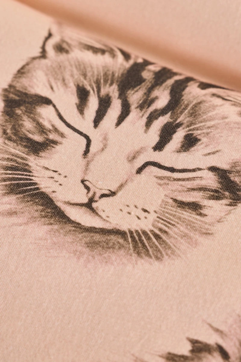 Cat Lady Printed Reversible Soft Tee Jersey Duvet Cover
