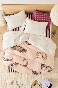 Cat Lady Printed Reversible Soft Tee Jersey Duvet Cover