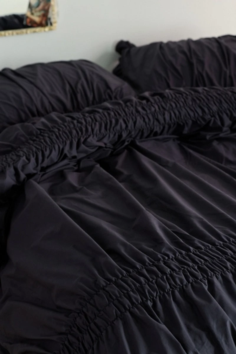 Prairie Cinched Cotton Percale Duvet Cover