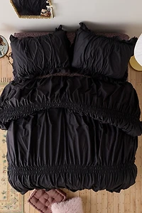 Prairie Cinched Cotton Percale Duvet Cover