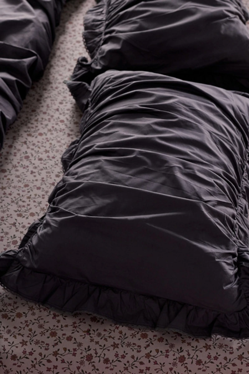 Prairie Cinched Cotton Percale Sham Set