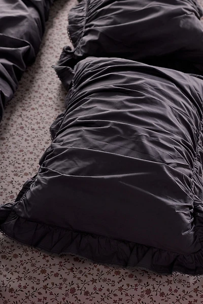 Prairie Cinched Cotton Percale Sham Set