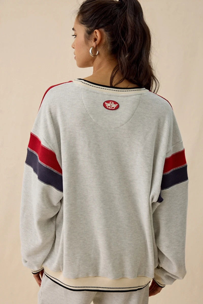Boys Lie Champs Colorblock Thermal Crewneck Pullover